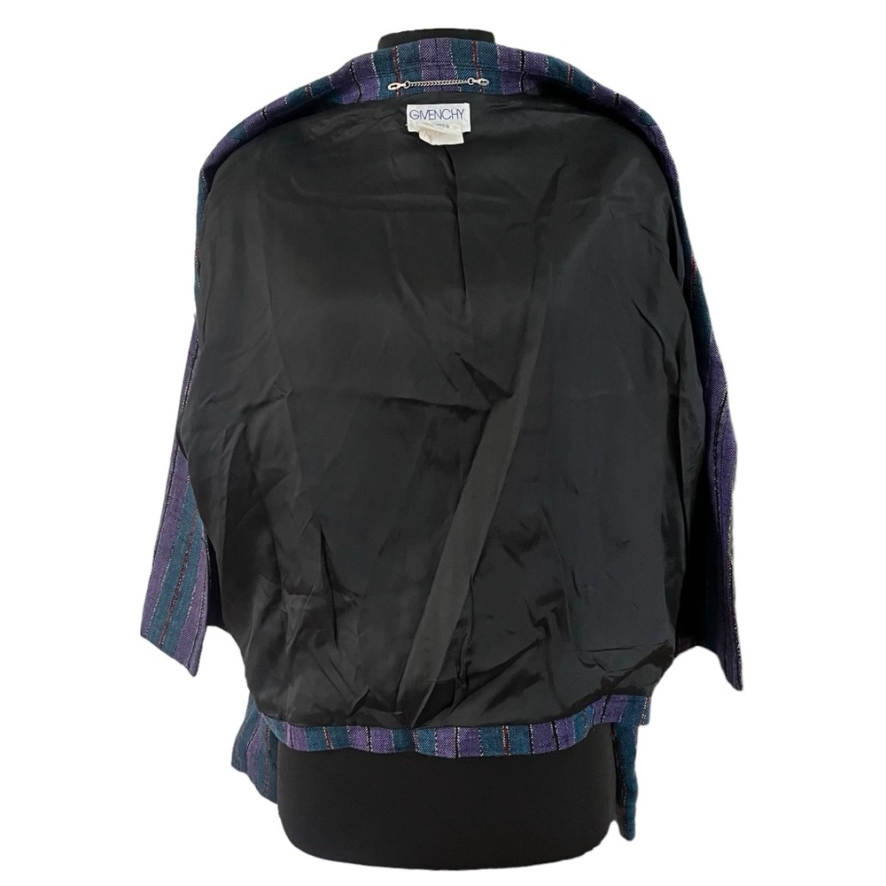 Vintage Givenchy Plus jacket striped purple teal metallic XL - Picture 9 of 12